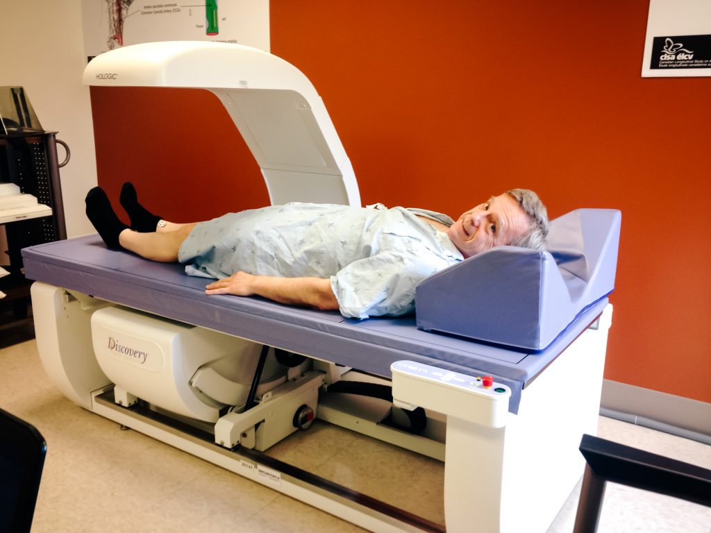 Robert Thirsk undergoing a bone density scan. Courtesy Robert Thirsk.